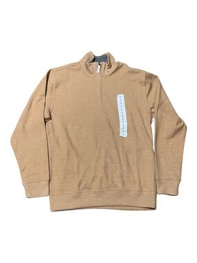 Lands' End Men's Zip-Neck Sweater in Camel